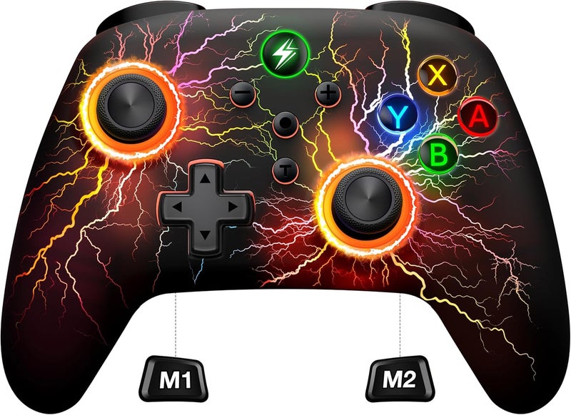 Svetaecho Wireless Switch 2 Pro Controller for Nintendo Switch Controller, Cool LED Wired PC Joysticks-Wireless iOS Gamepad/Android Remote/Programmable Nintendo Switch Accessories Interactive Gaming Figures - Image 1
